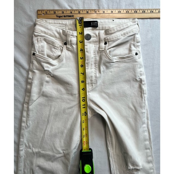 Kut from the Kloth High Rise Rachael Fab Ab White Jeans Size 0 - Picture 7 of 10